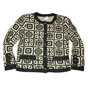 VTG STUART ALAN PETITES BLAZER SIZE 10 GRAY WHITE USA MADE CARDIGAN WOMENS